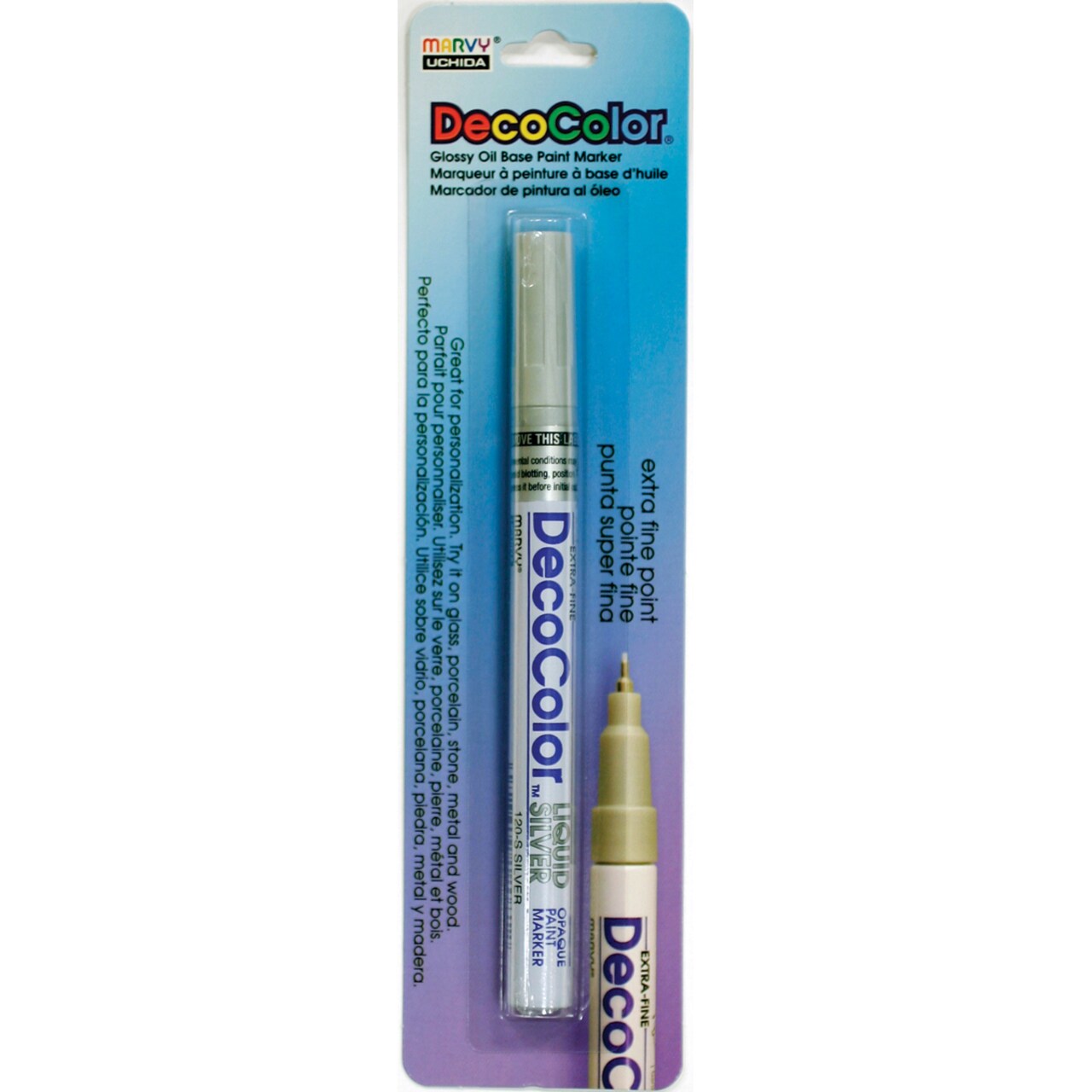 Uchida DecoColor Extra Fine Metallic Opaque Paint Marker-Liquid Silver